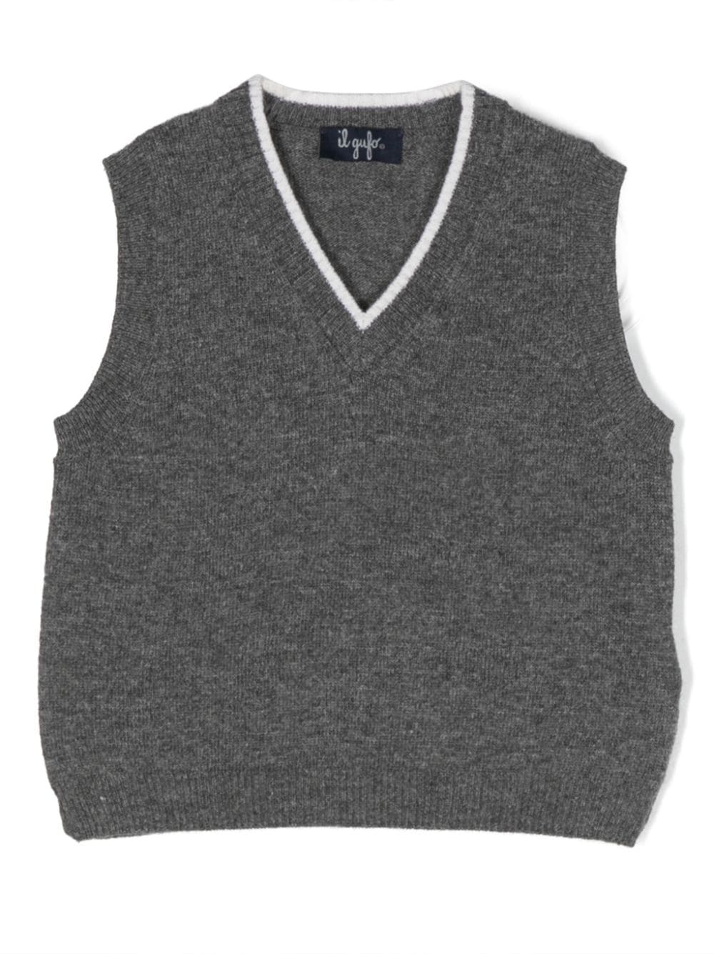 Il Gufo V-neck knitted wool vest - Grey von Il Gufo