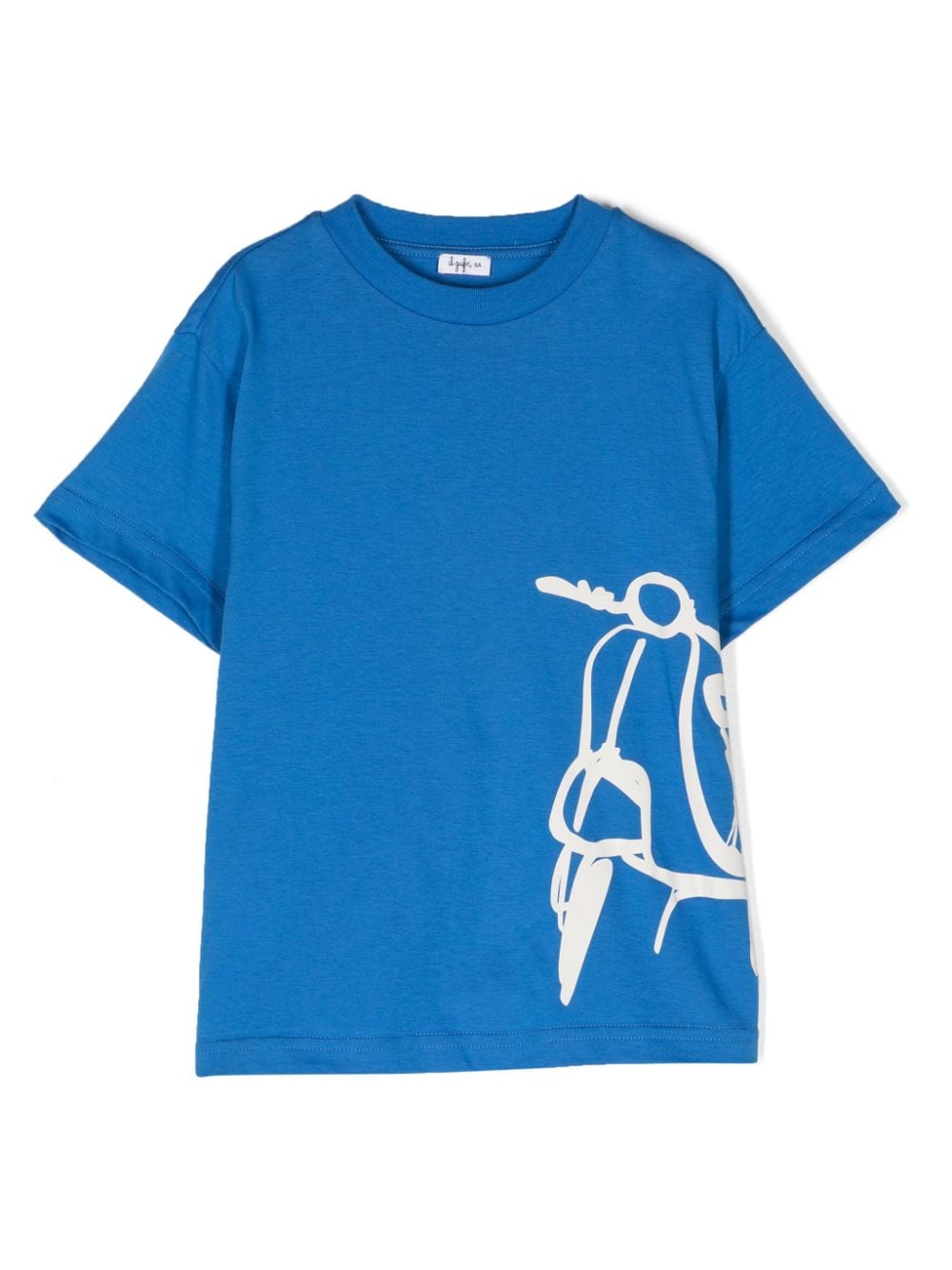 Il Gufo Vespa-print cotton T-shirt - Blue von Il Gufo