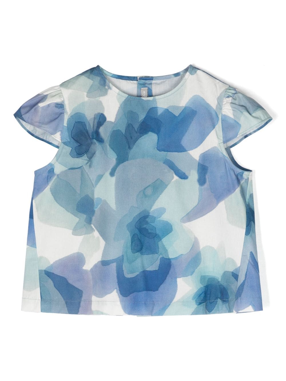 Il Gufo abstract-print cotton blouse - Blue von Il Gufo