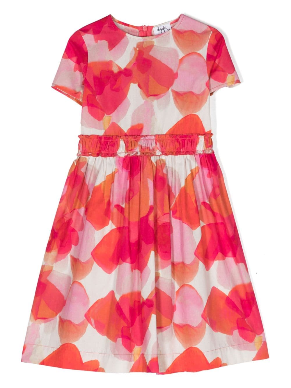 Il Gufo abstract-print cotton flared dress - Pink von Il Gufo