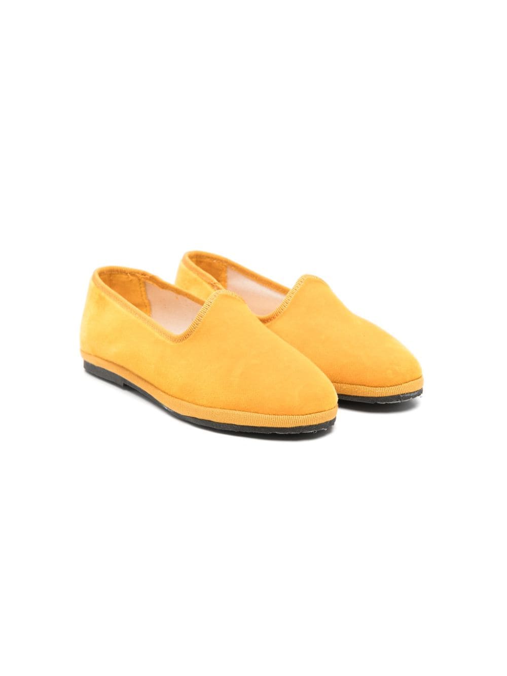 Il Gufo almond-toe suede slippers - Yellow von Il Gufo