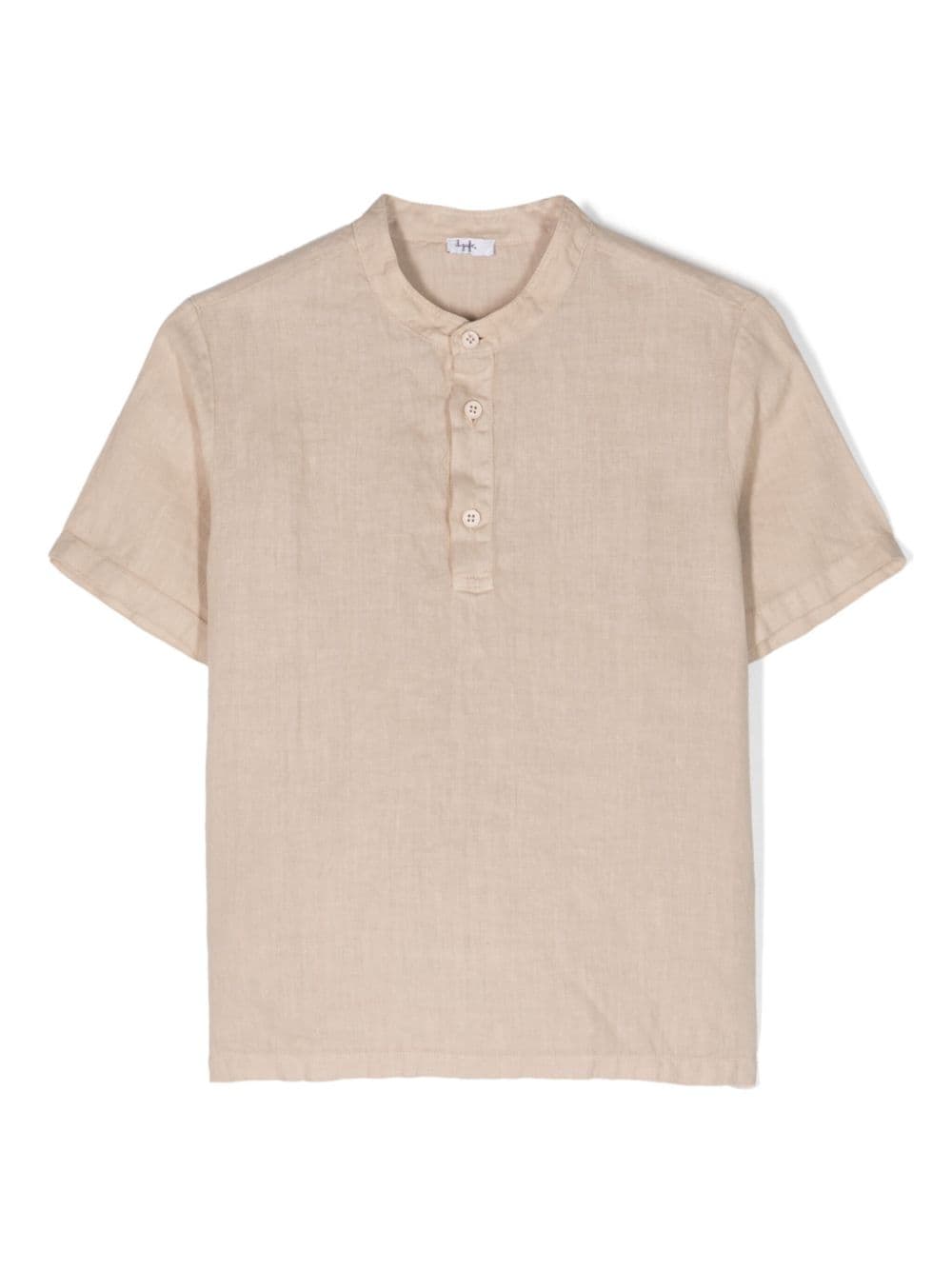 Il Gufo band collar linen polo shirt - Neutrals von Il Gufo