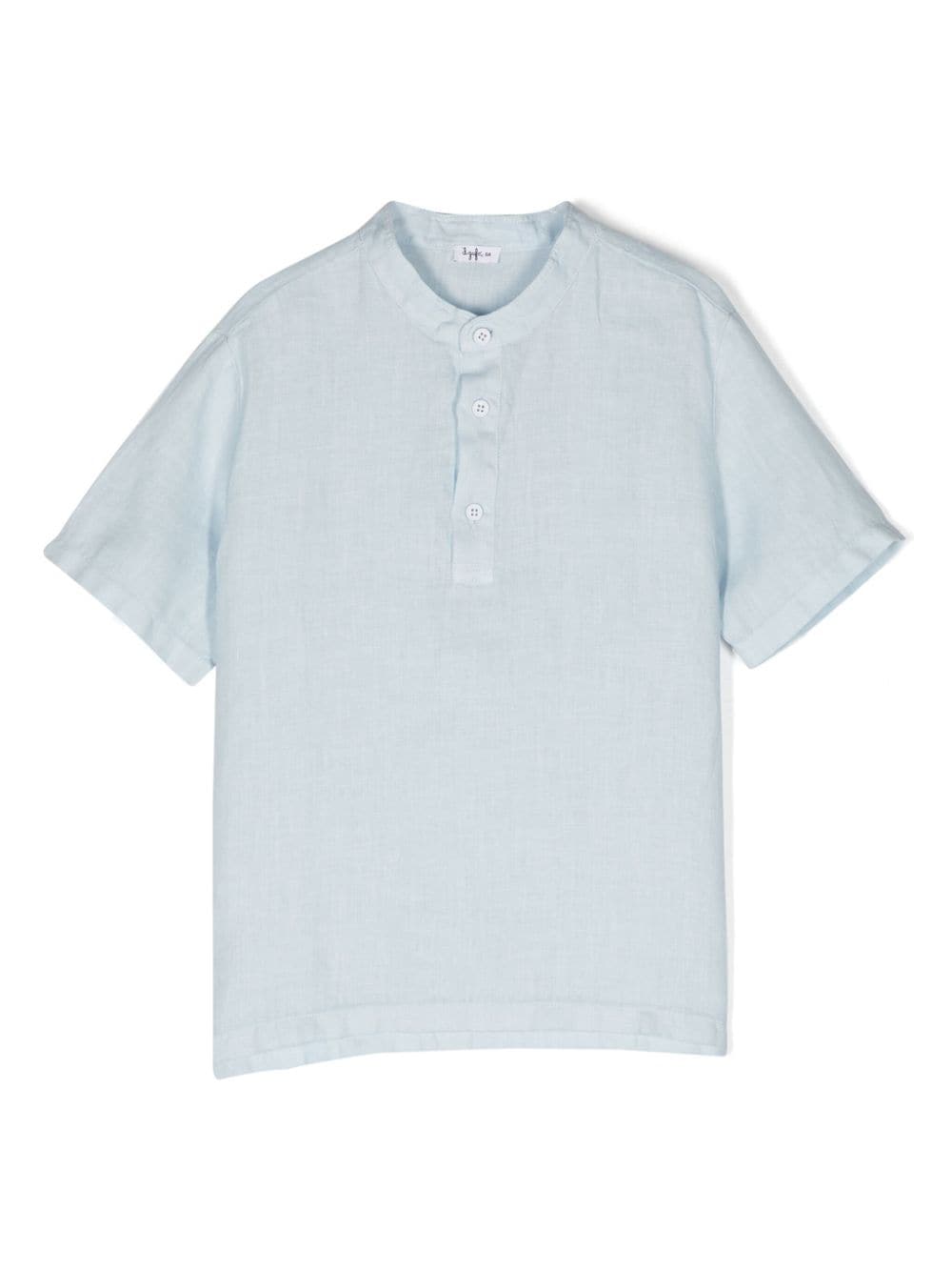 Il Gufo band-collar linen shirt - Blue von Il Gufo