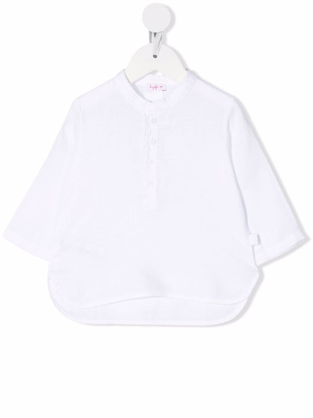 Il Gufo band-collar linen shirt - White von Il Gufo