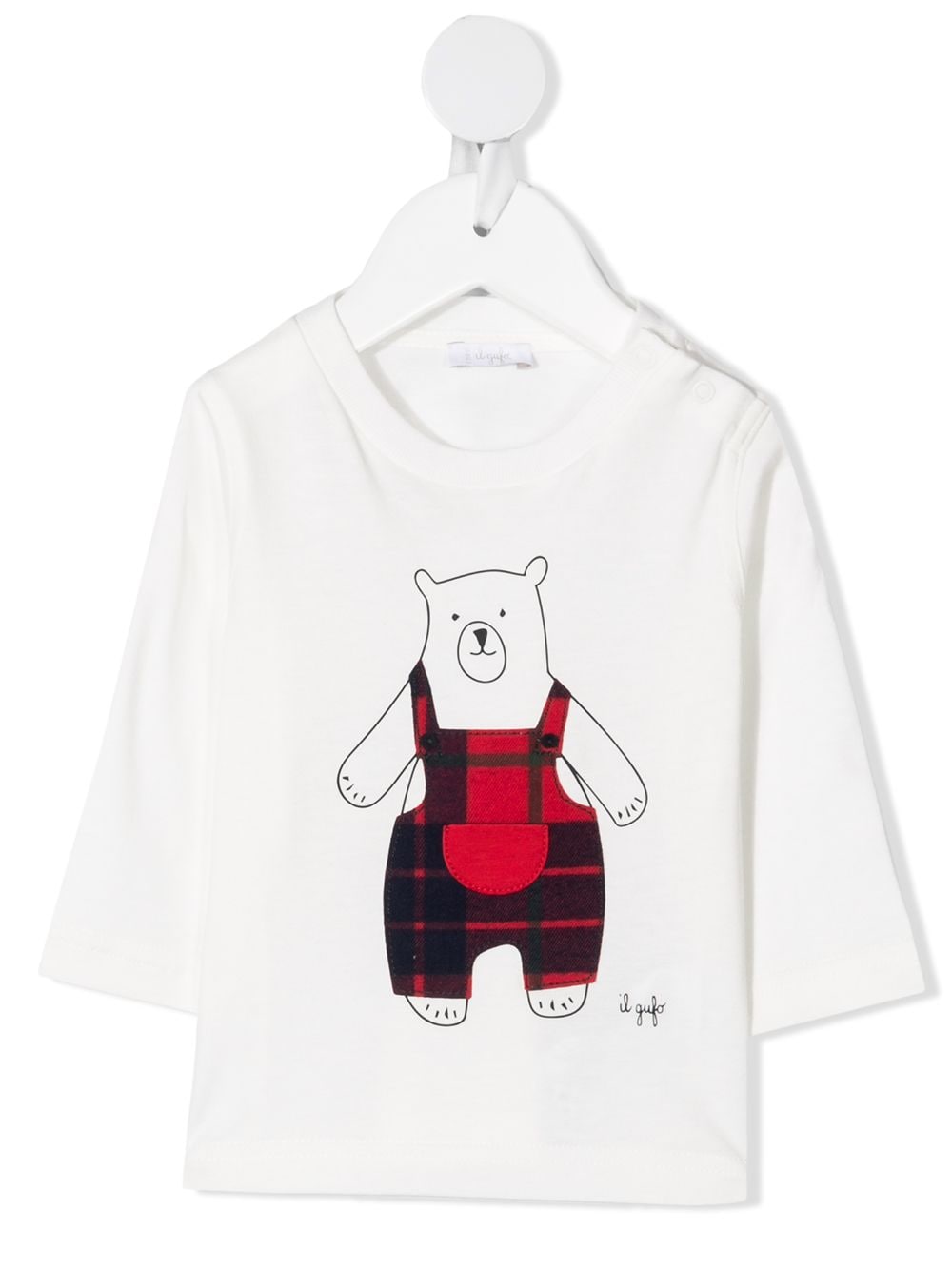 Il Gufo bear-print logo T-shirt - White von Il Gufo