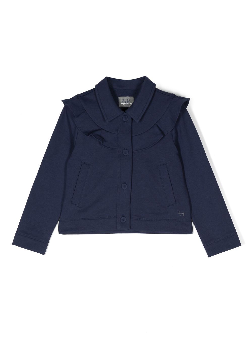 Il Gufo bib collar ruffled jacket - Blue von Il Gufo