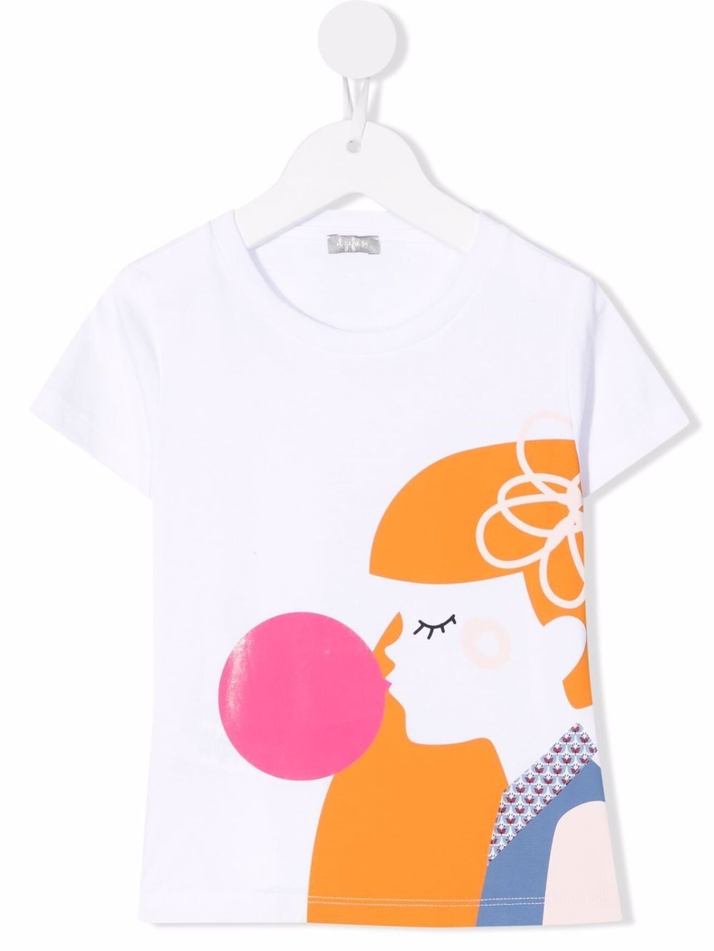 Il Gufo bubblegum girl graphic T-shirt - White von Il Gufo