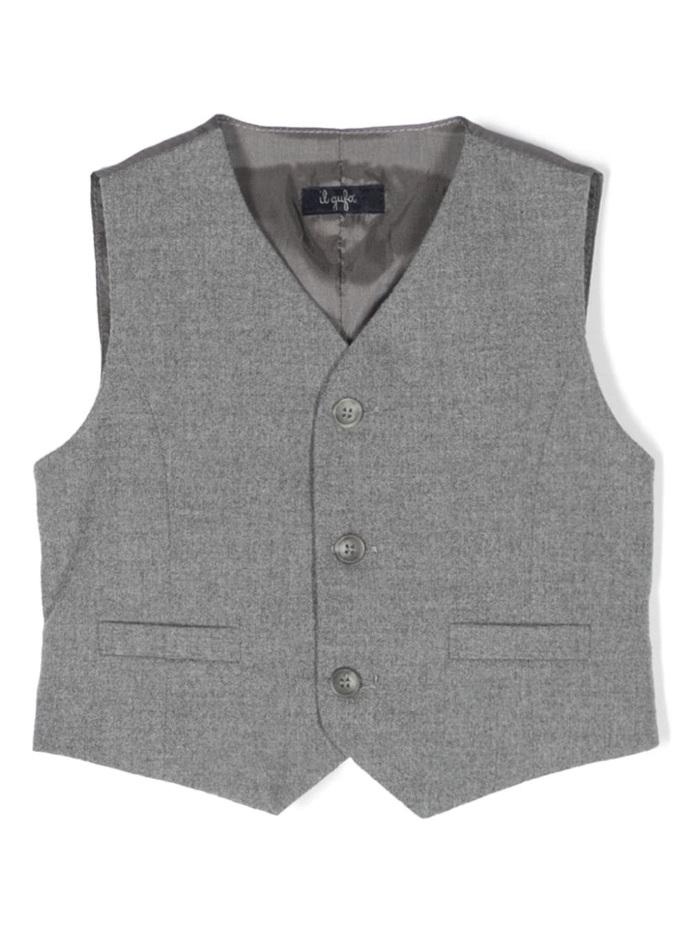 Il Gufo button-up gathered-detail gilet - Grey von Il Gufo