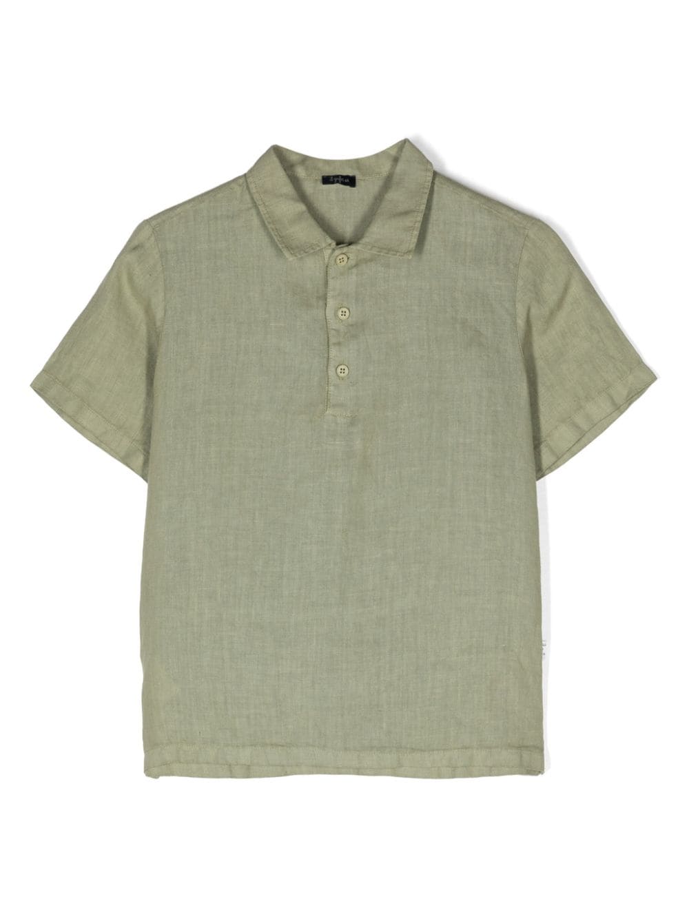 Il Gufo button-up linen polo shirt - Green von Il Gufo