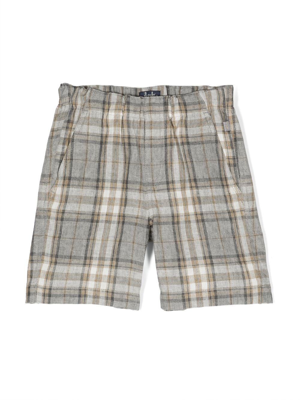 Il Gufo check-pattern linen-flax shorts - Neutrals von Il Gufo