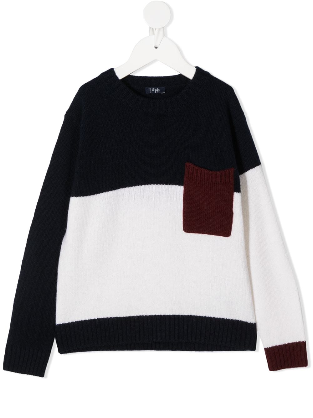 Il Gufo colour-block knitted jumper - Blue von Il Gufo