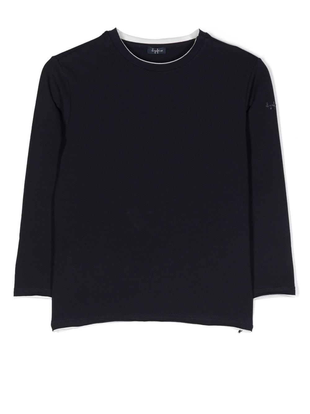 Il Gufo contrasting-trim long-sleeved T-shirt - Blue von Il Gufo