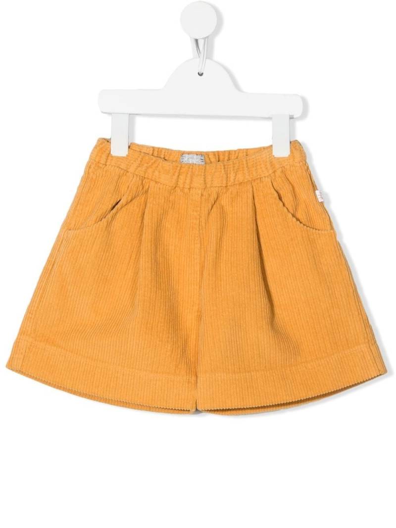 Il Gufo corduroy elasticated-waistband shorts - Yellow von Il Gufo