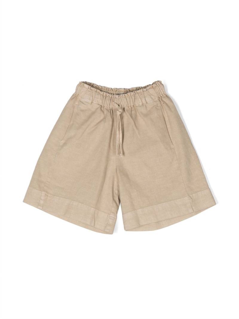 Il Gufo cotton-linen shorts - Brown von Il Gufo