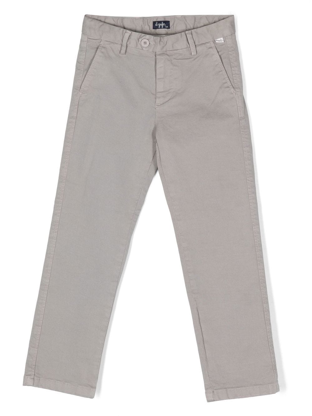 Il Gufo cotton straight-leg trousers - Grey von Il Gufo