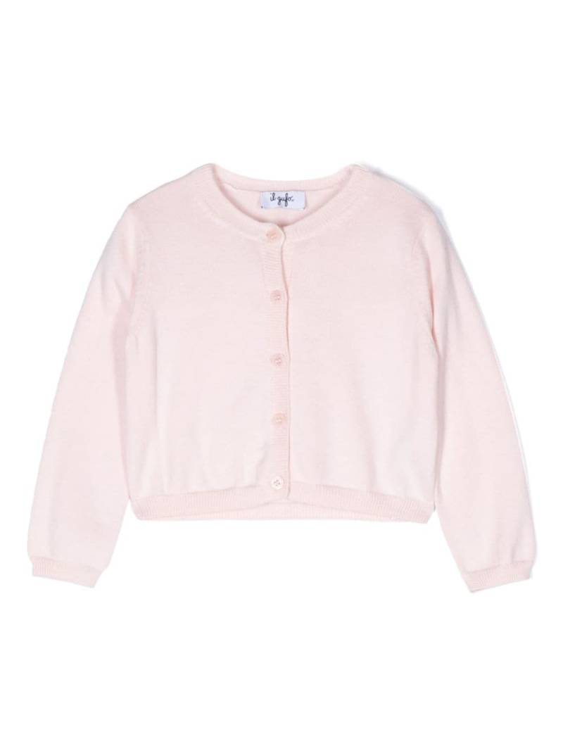 Il Gufo crew neck cotton cardigan - Pink von Il Gufo