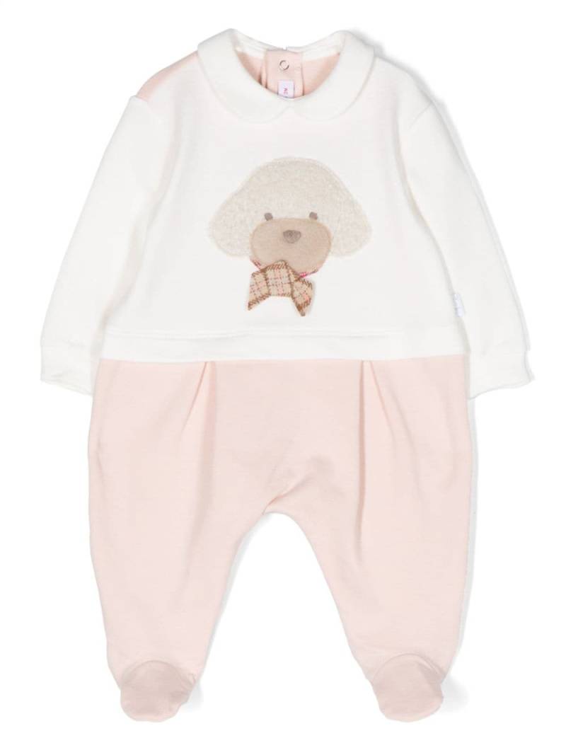 Il Gufo dog-appliqué colour-block pyjamas - Pink von Il Gufo