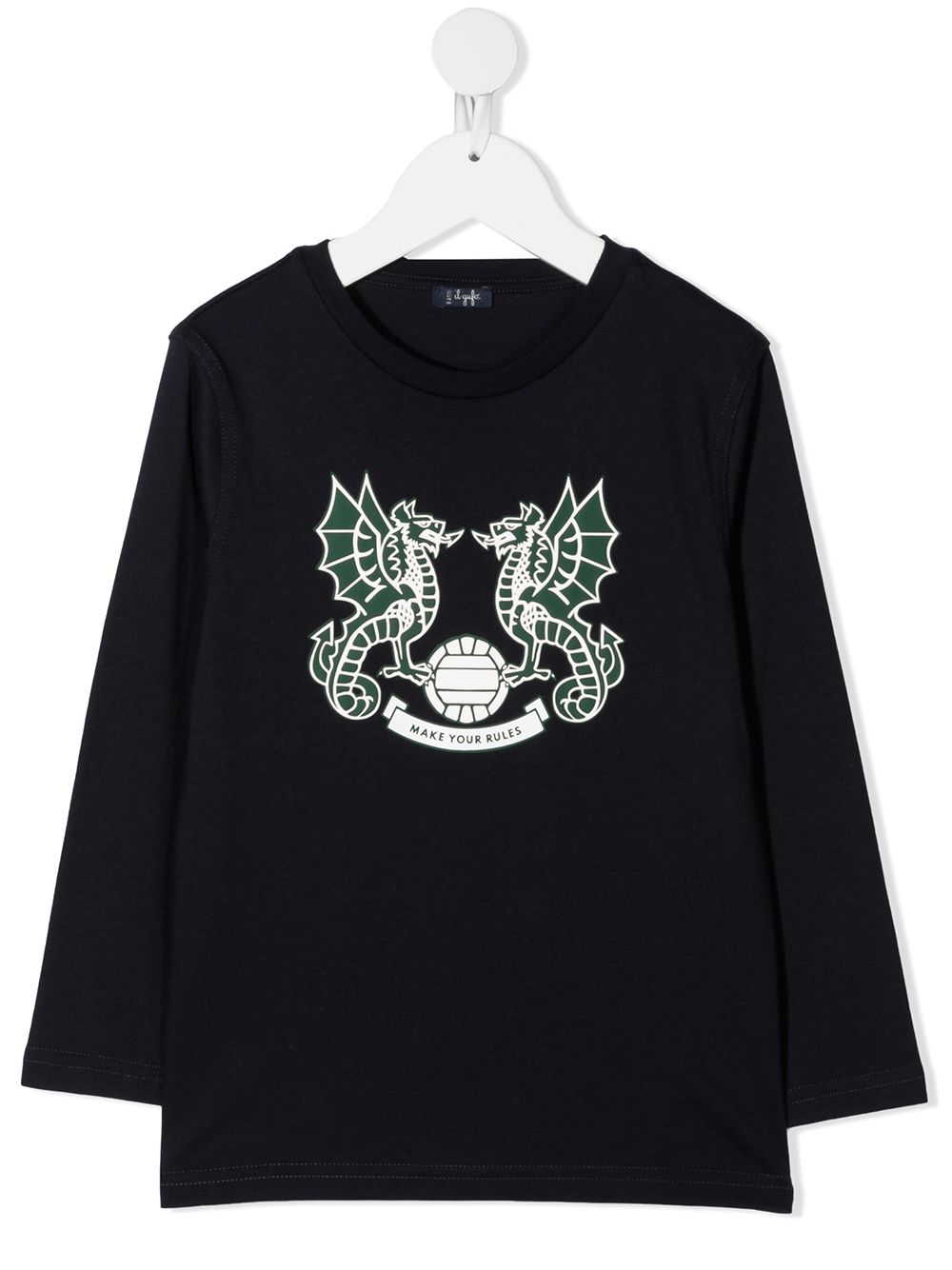 Il Gufo dragon-print cotton sweatshirt - Blue von Il Gufo