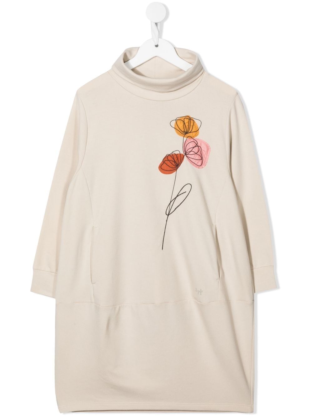 Il Gufo floral-appliqué sweatshirt dress - Neutrals von Il Gufo