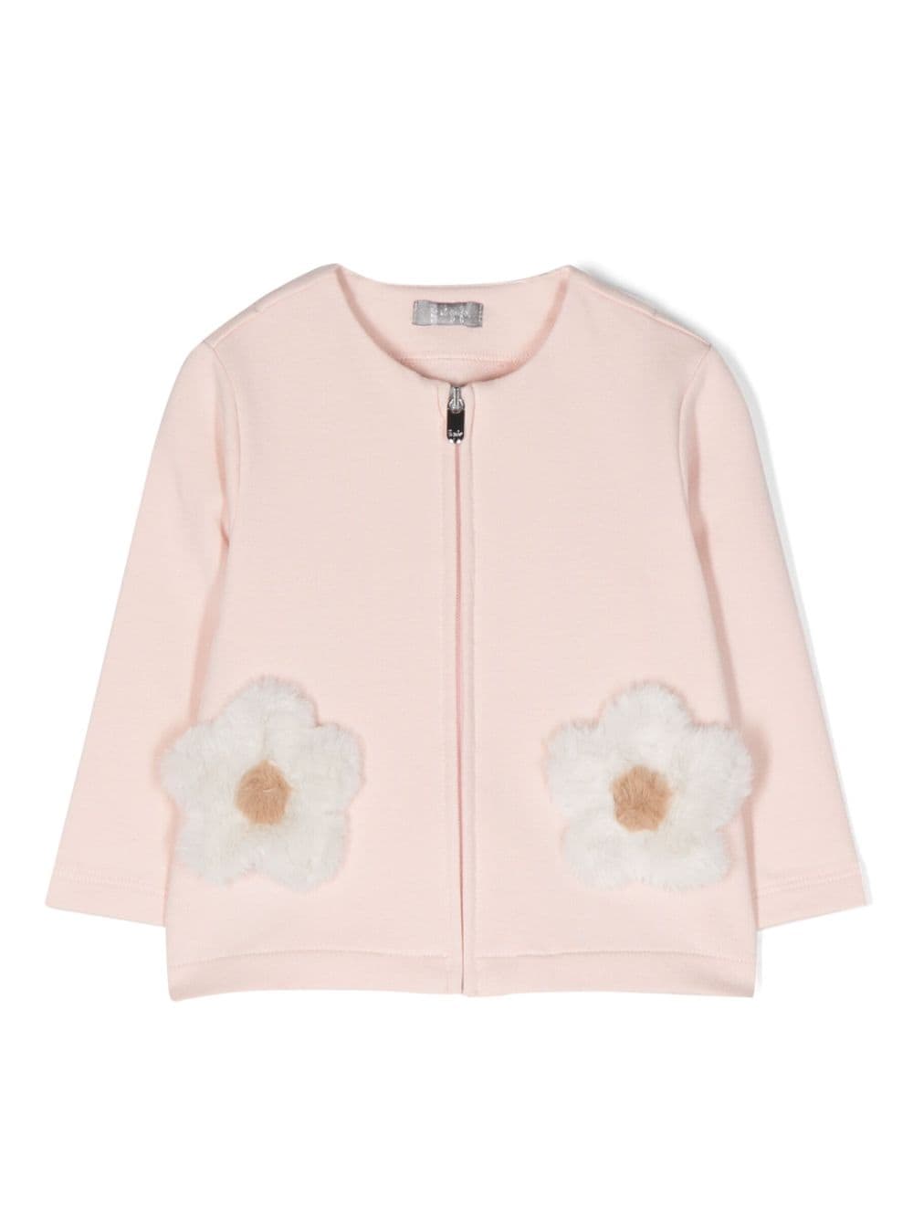 Il Gufo floral-appliqué zip-up jacket - Pink von Il Gufo