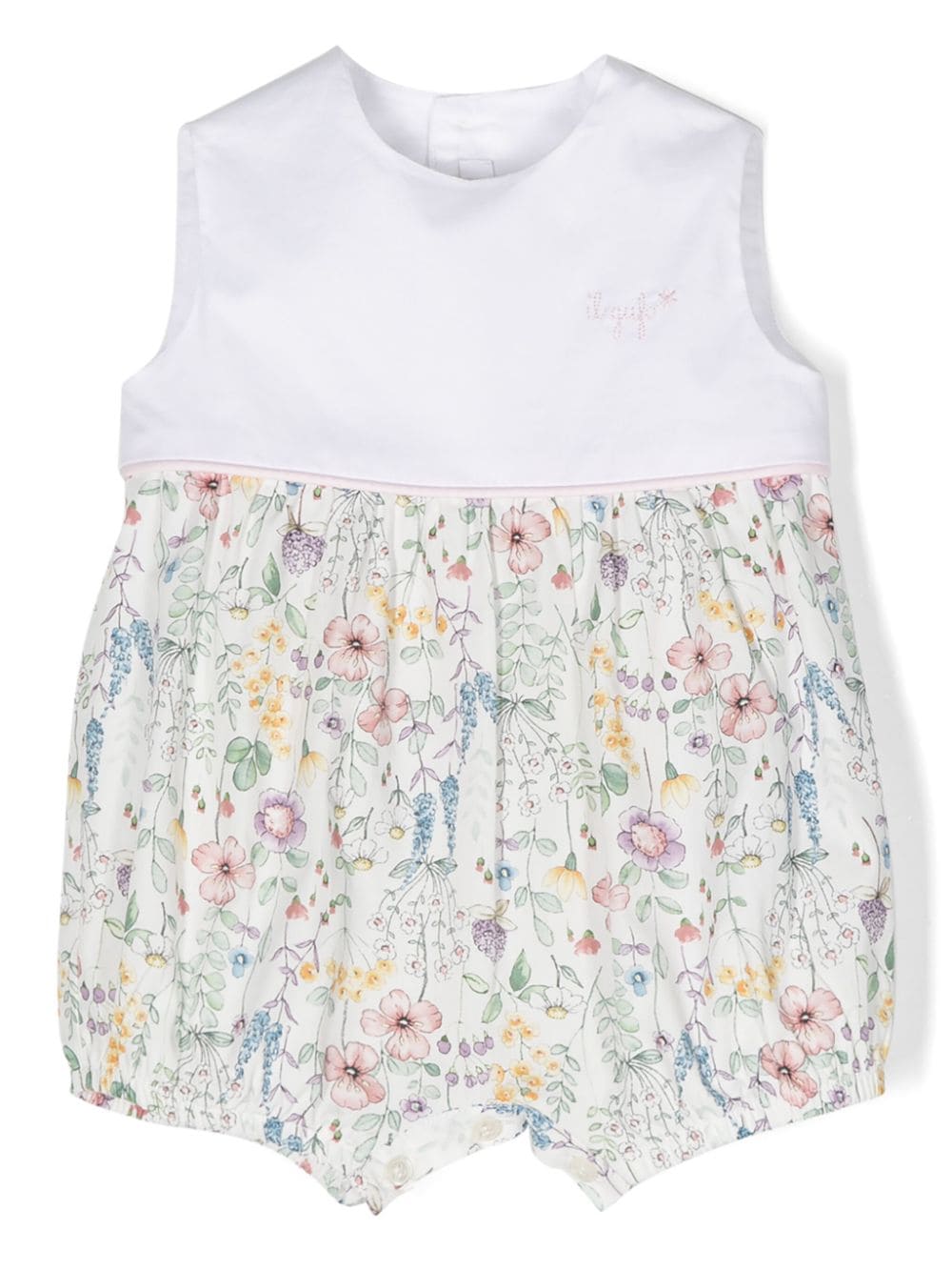 Il Gufo floral-print cotton romper - White von Il Gufo