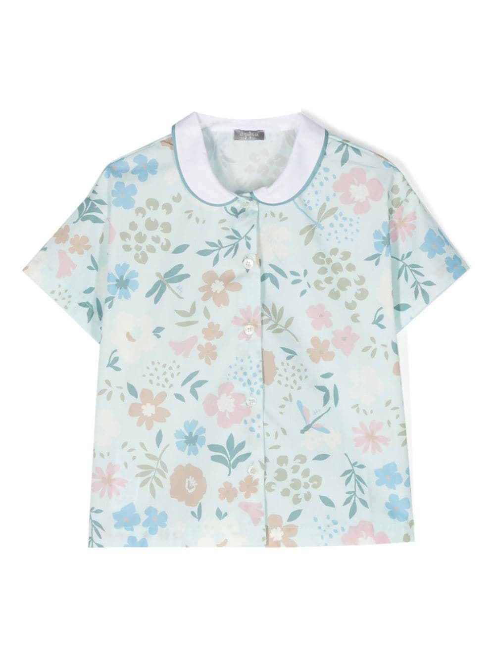 Il Gufo floral-print cotton shirt - Blue von Il Gufo