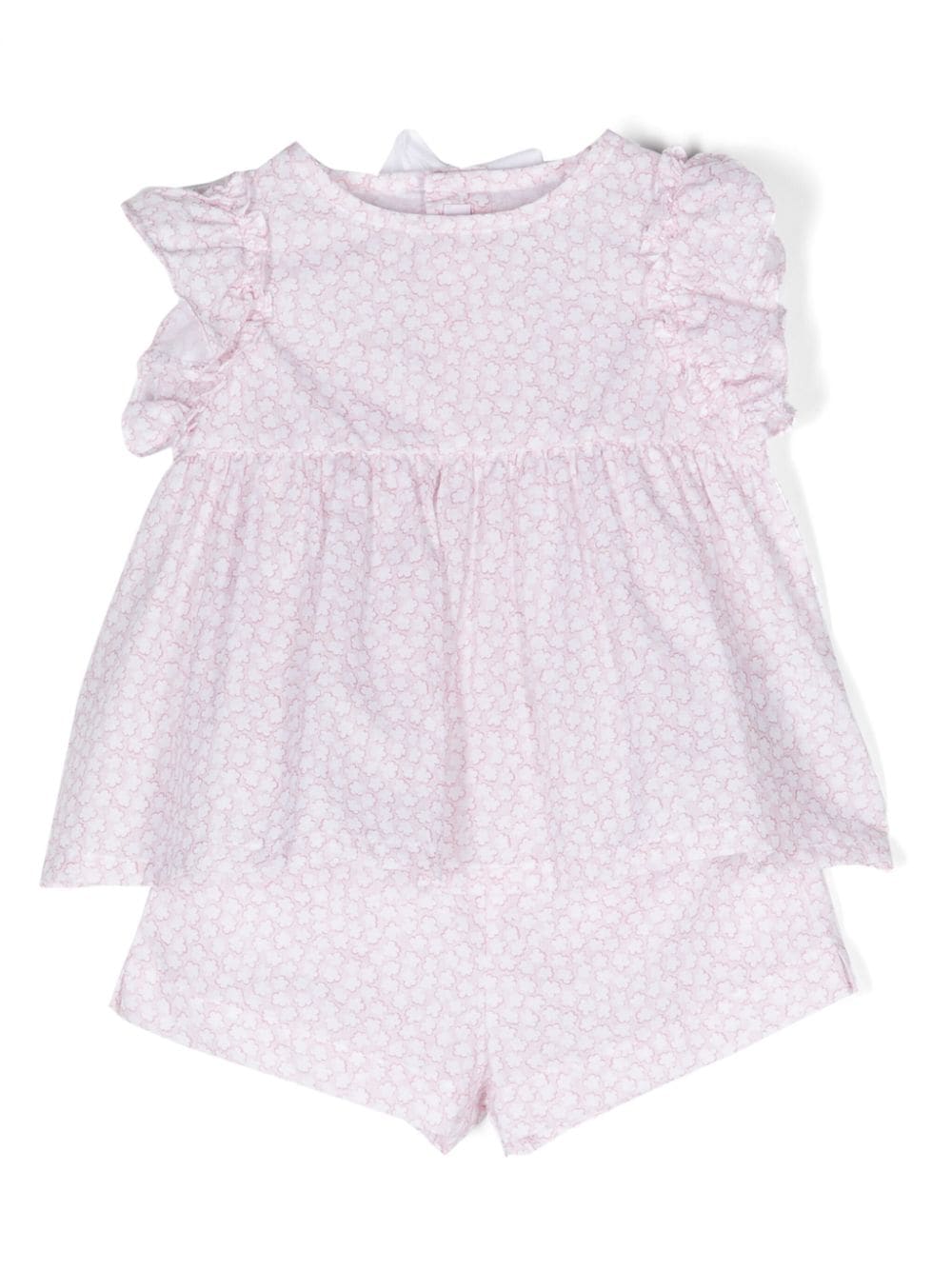 Il Gufo floral-print cotton shorts set - Pink von Il Gufo