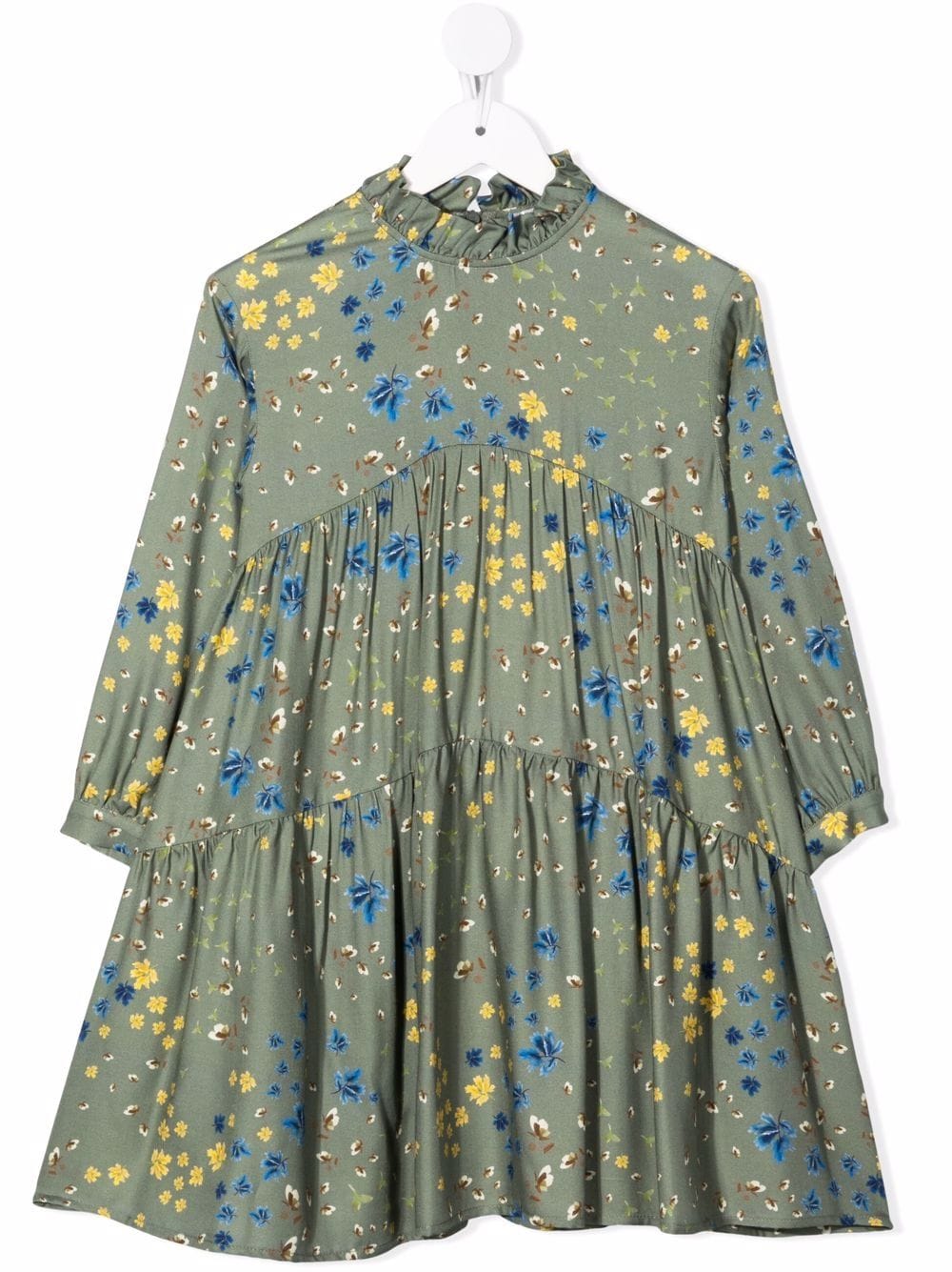 Il Gufo floral-print pleated dress - Green von Il Gufo