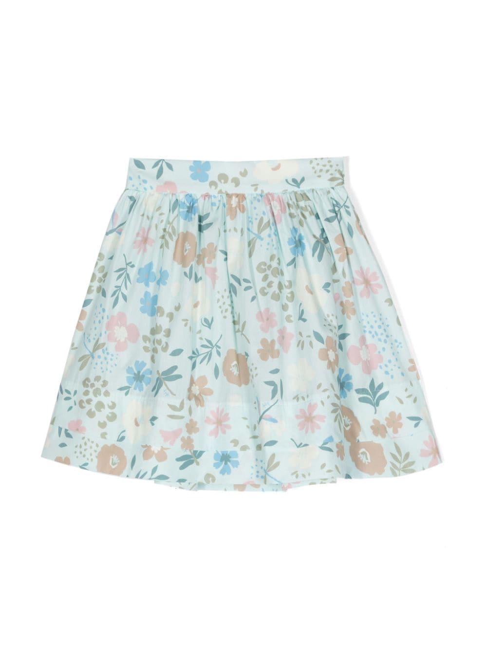 Il Gufo floral-print poplin skirt - Blue von Il Gufo