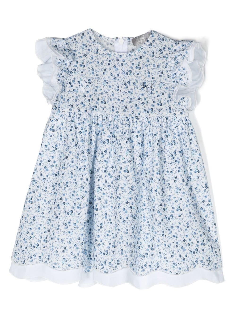 Il Gufo floral-print ruffled dress - Blue von Il Gufo