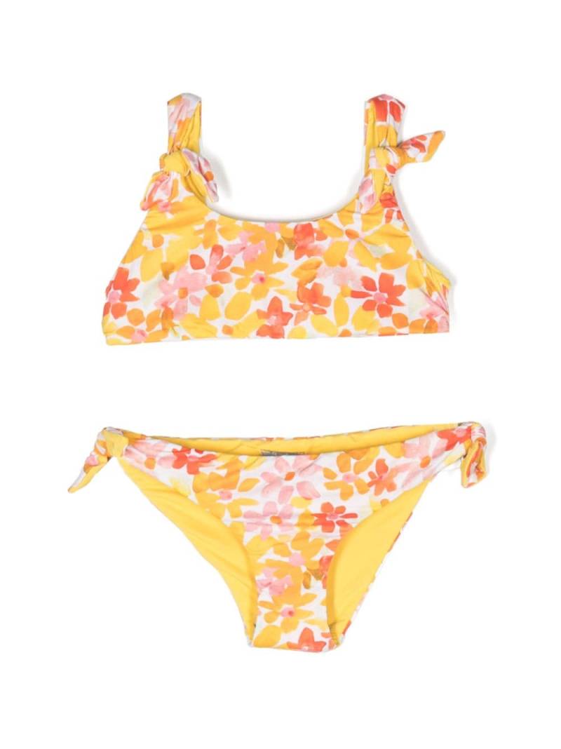 Il Gufo floral-print scoop-neck bikini - Yellow von Il Gufo