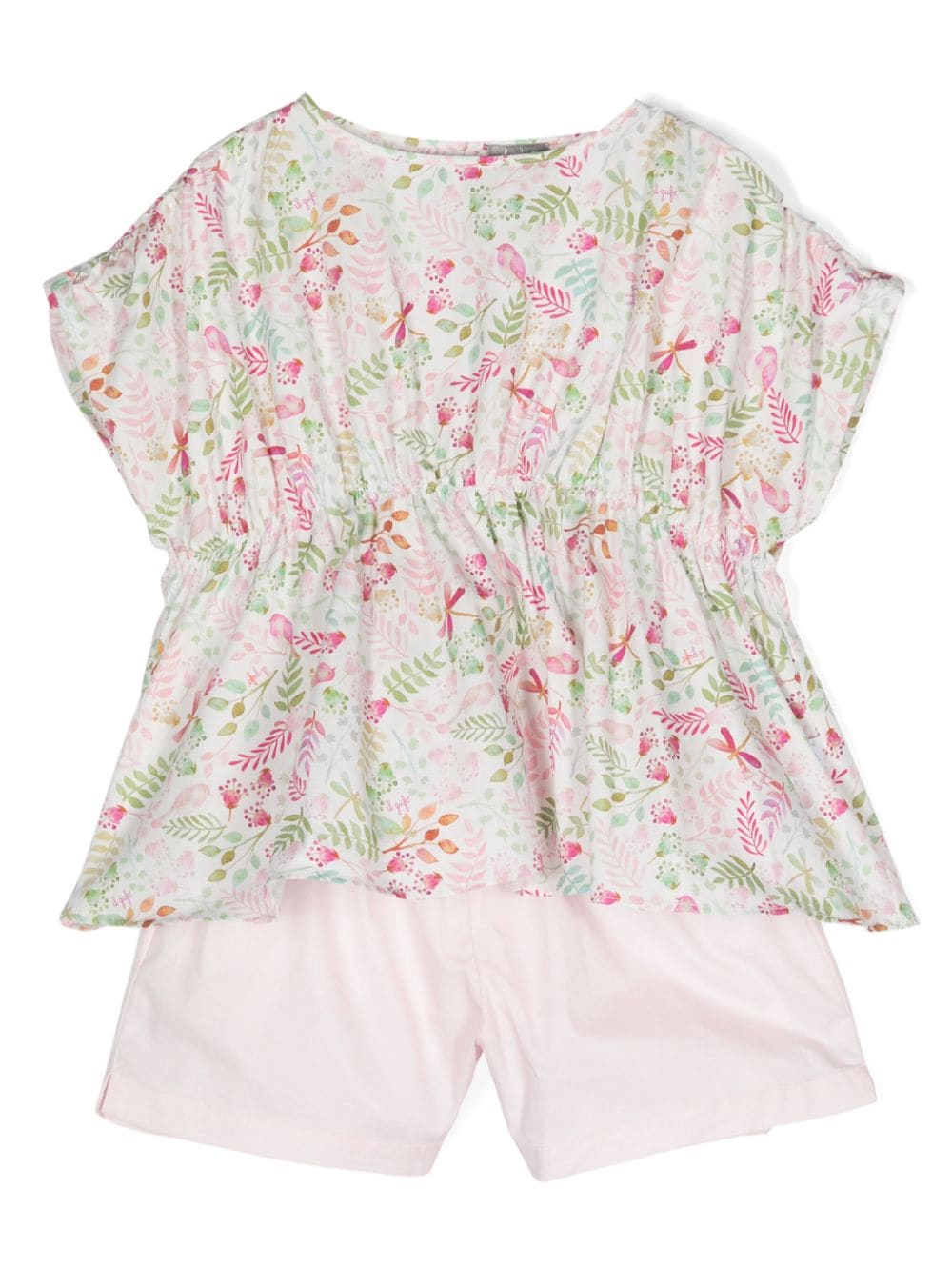 Il Gufo floral shorts set - Pink von Il Gufo