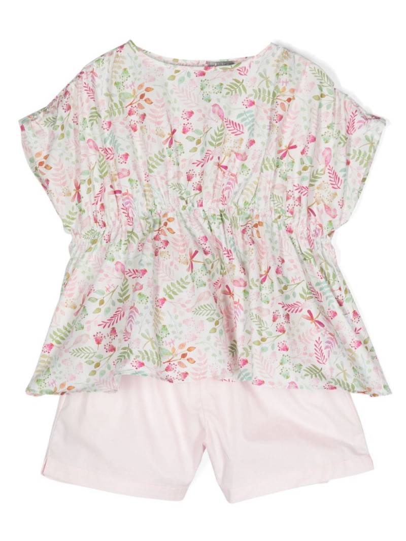 Il Gufo floral shorts set - Pink von Il Gufo