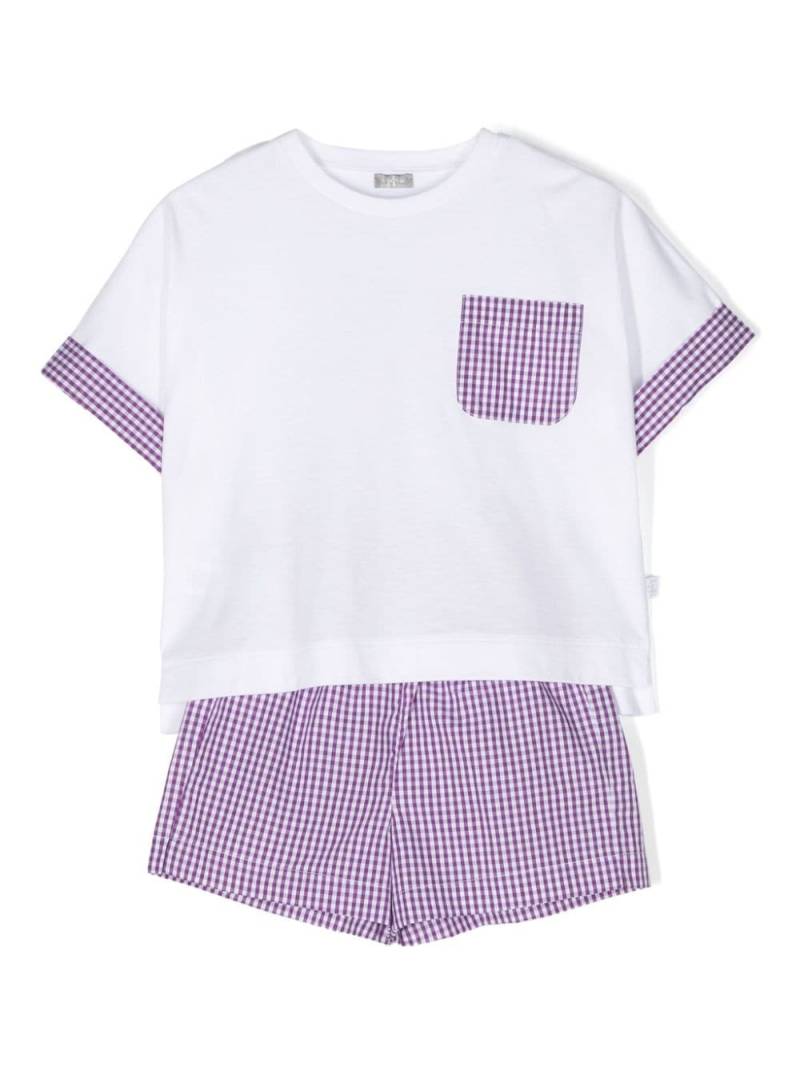 Il Gufo gingham-details shorts set - White von Il Gufo