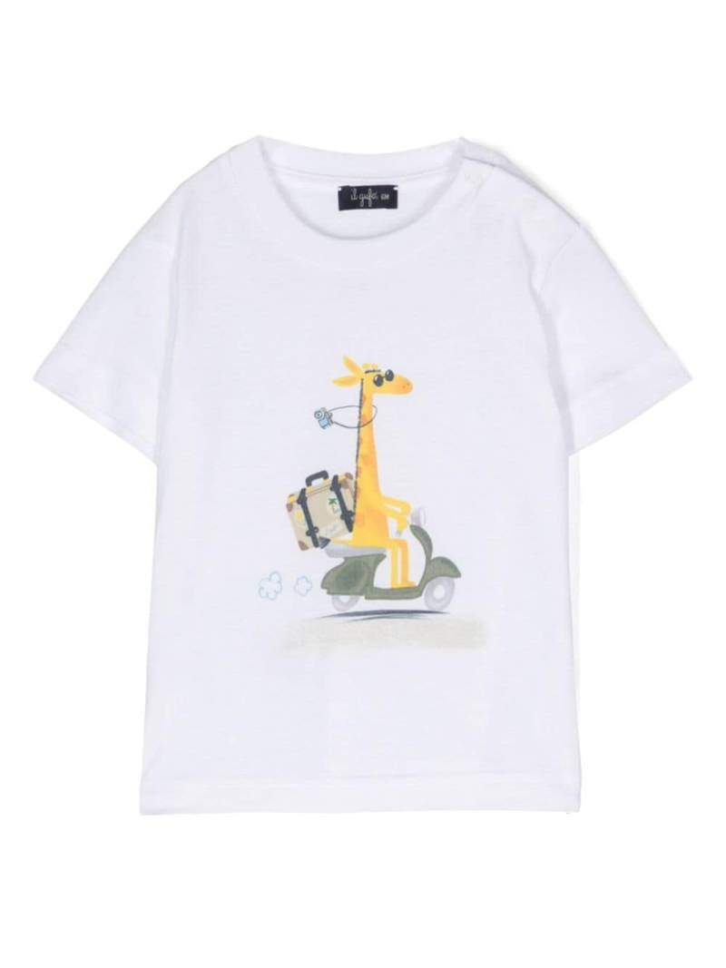 Il Gufo giraffe-print T-shirt - White von Il Gufo