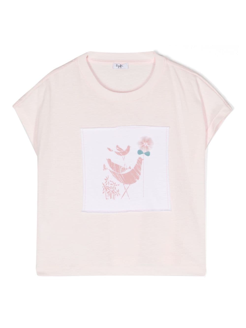 Il Gufo graphic-patch cotton T-shirt - Pink von Il Gufo