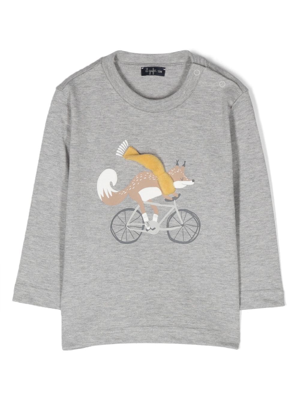 Il Gufo graphic-print cotton T-shirt - Grey von Il Gufo