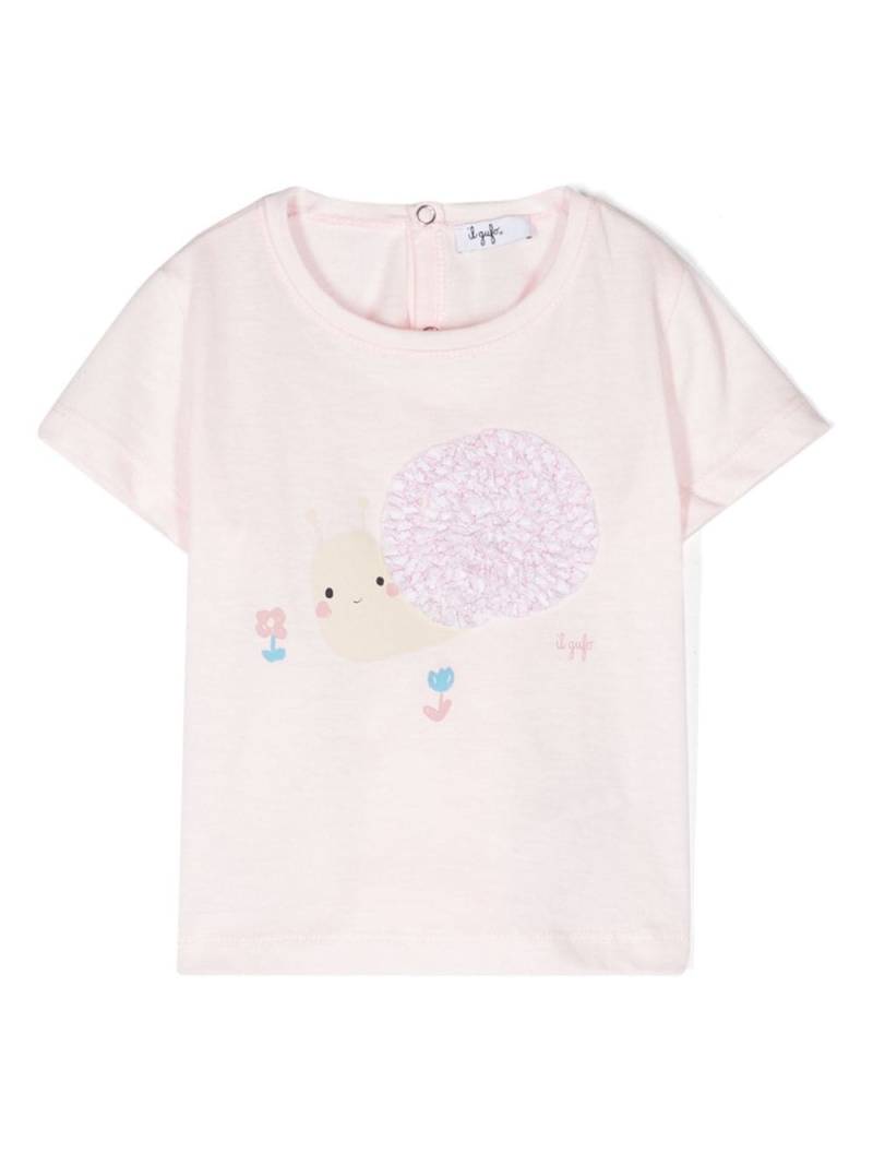 Il Gufo graphic-print cotton T-shirt - Pink von Il Gufo