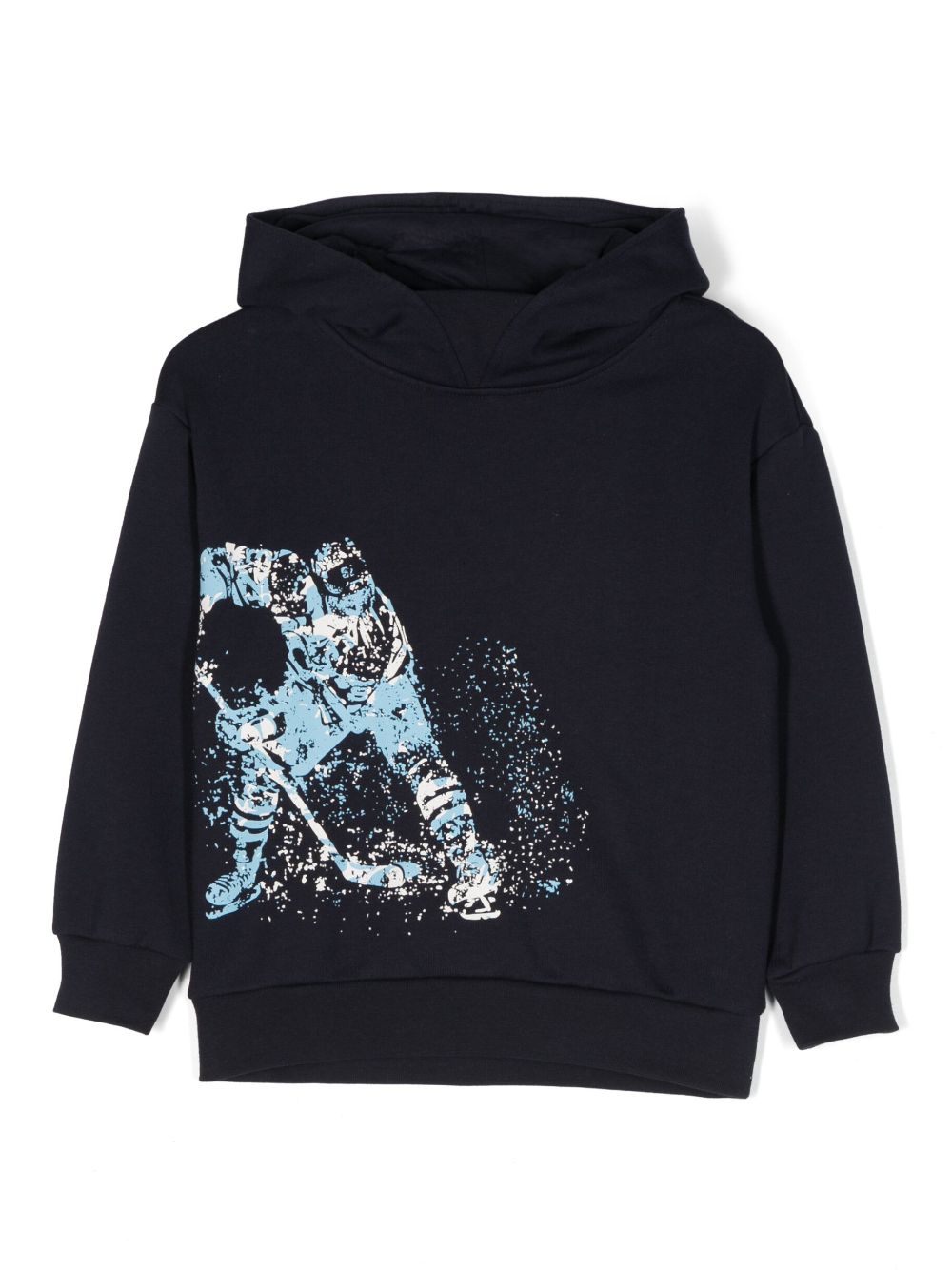 Il Gufo graphic-print cotton hoodie - Blue von Il Gufo