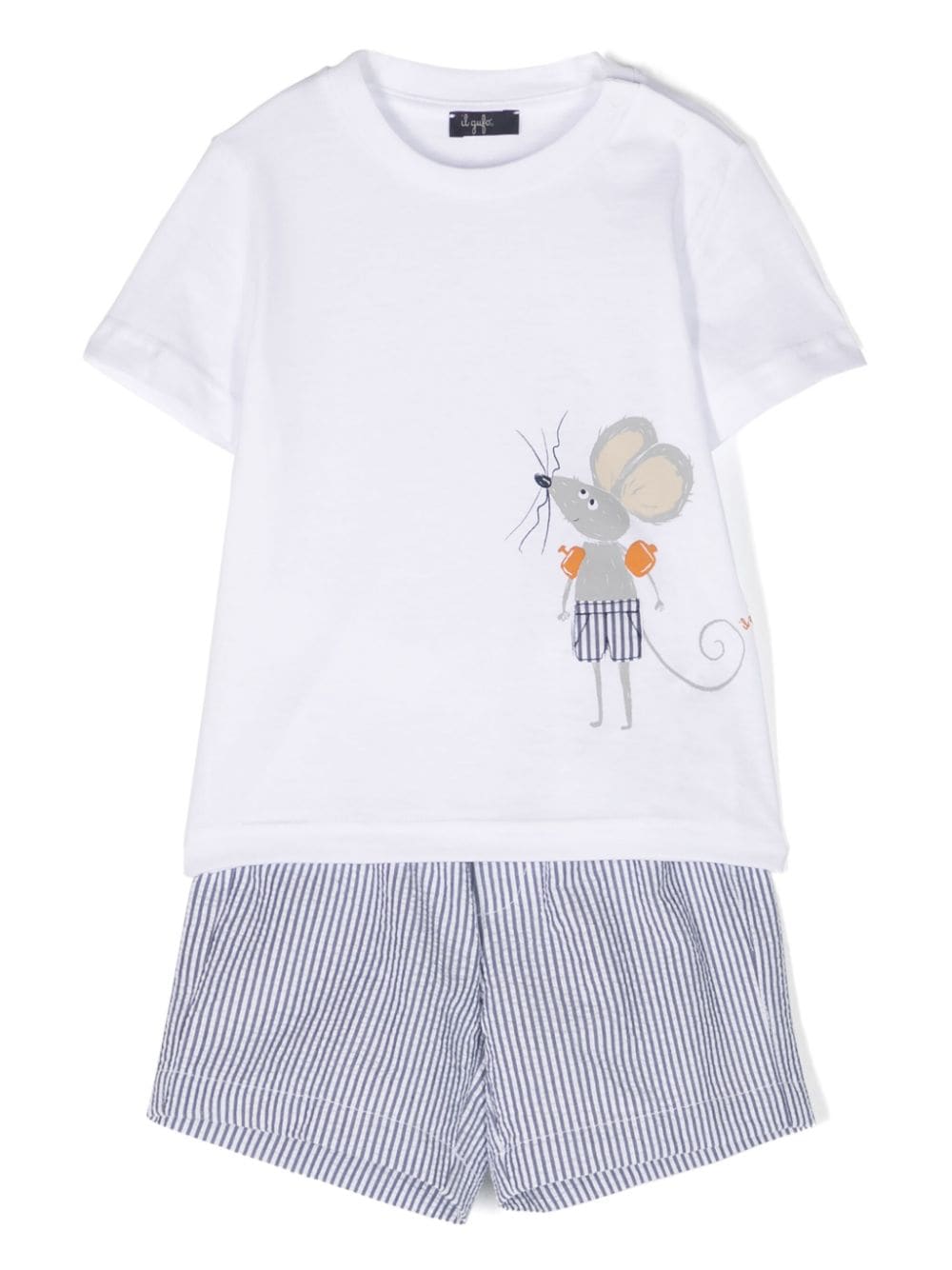 Il Gufo graphic-print cotton shorts set - White von Il Gufo