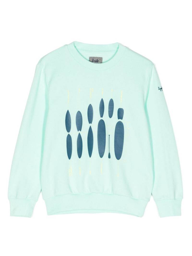 Il Gufo graphic-print long-sleeve cotton jumper - Green von Il Gufo