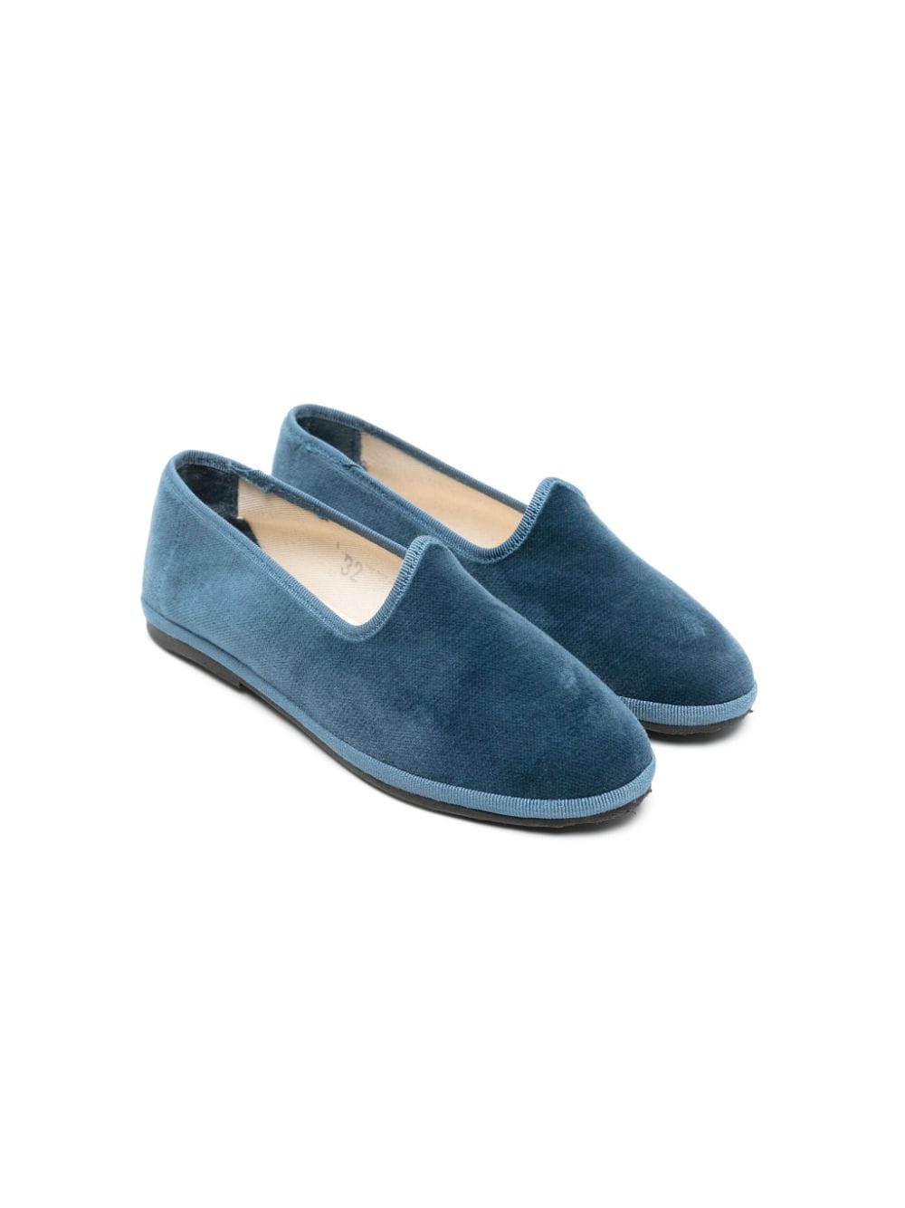 Il Gufo grosgrain-trim suede ballerina shoes - Blue von Il Gufo