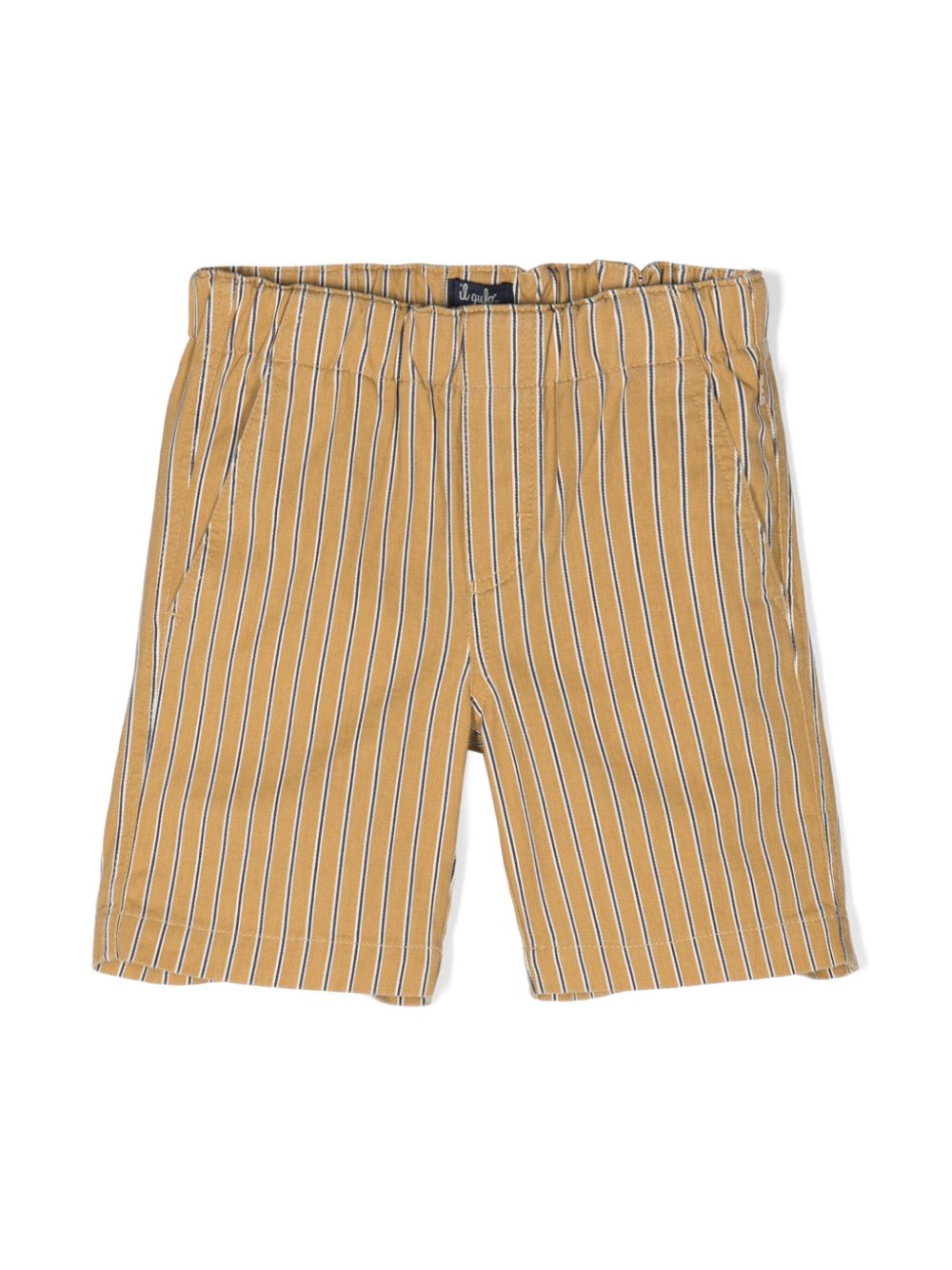 Il Gufo halo-stripe cotton shorts - Yellow von Il Gufo