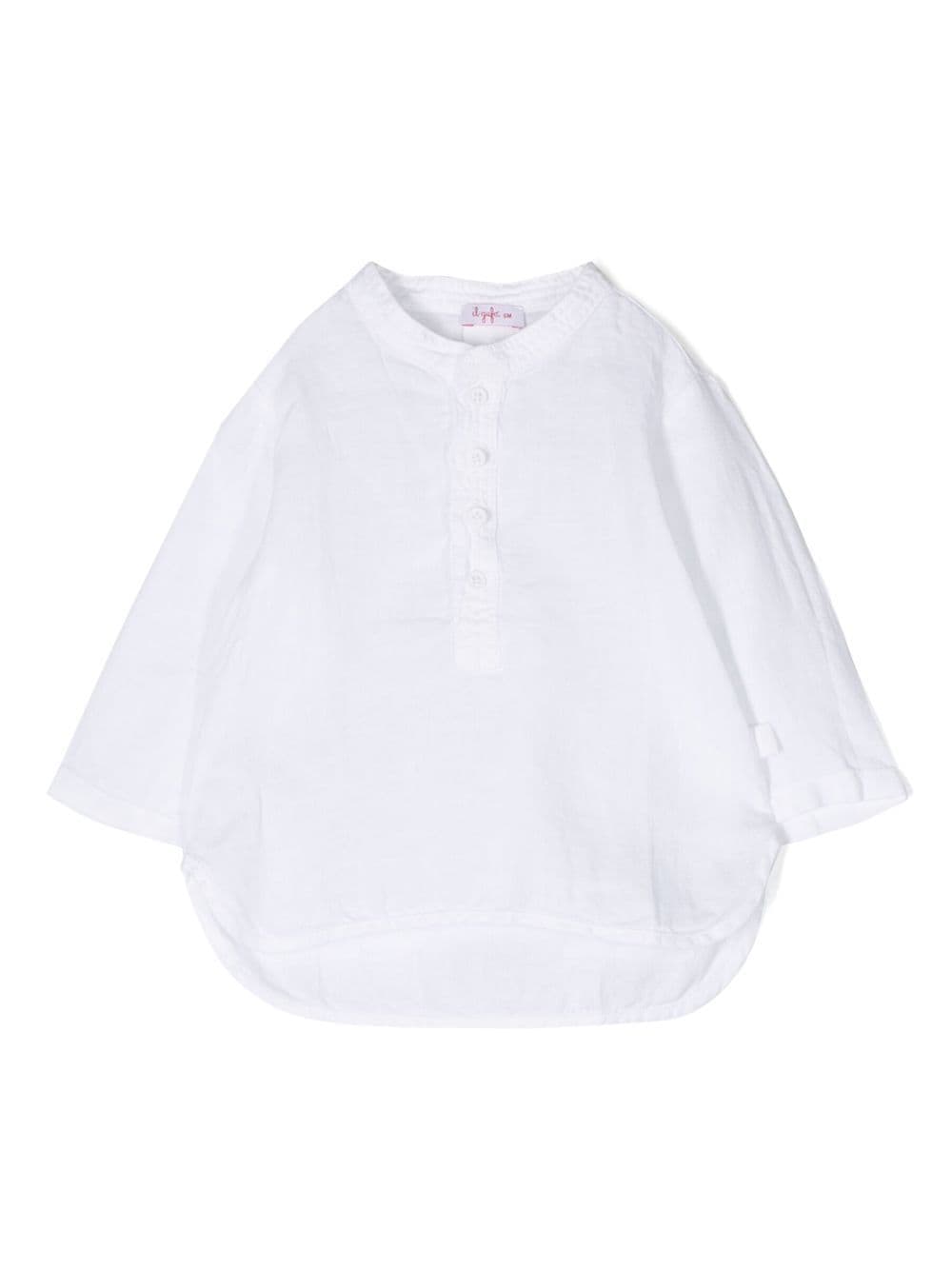 Il Gufo linen-blend long-sleeve shirt - White von Il Gufo