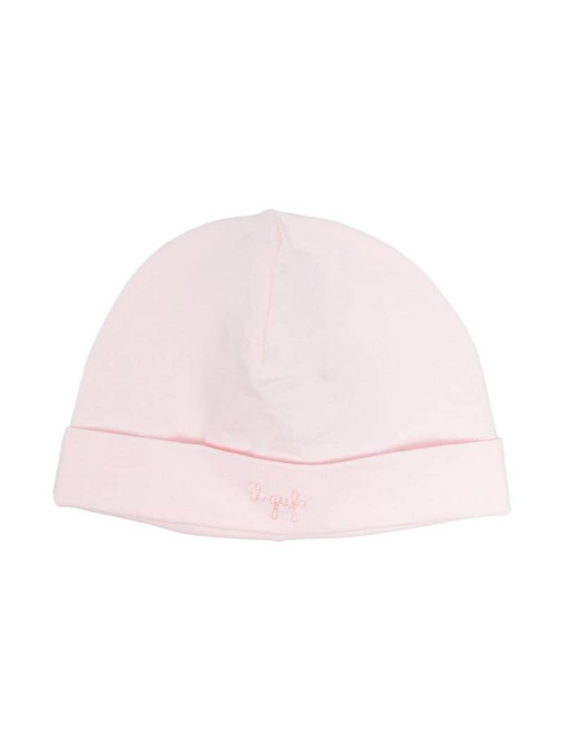 Il Gufo logo-embroidered cotton hat - Pink von Il Gufo