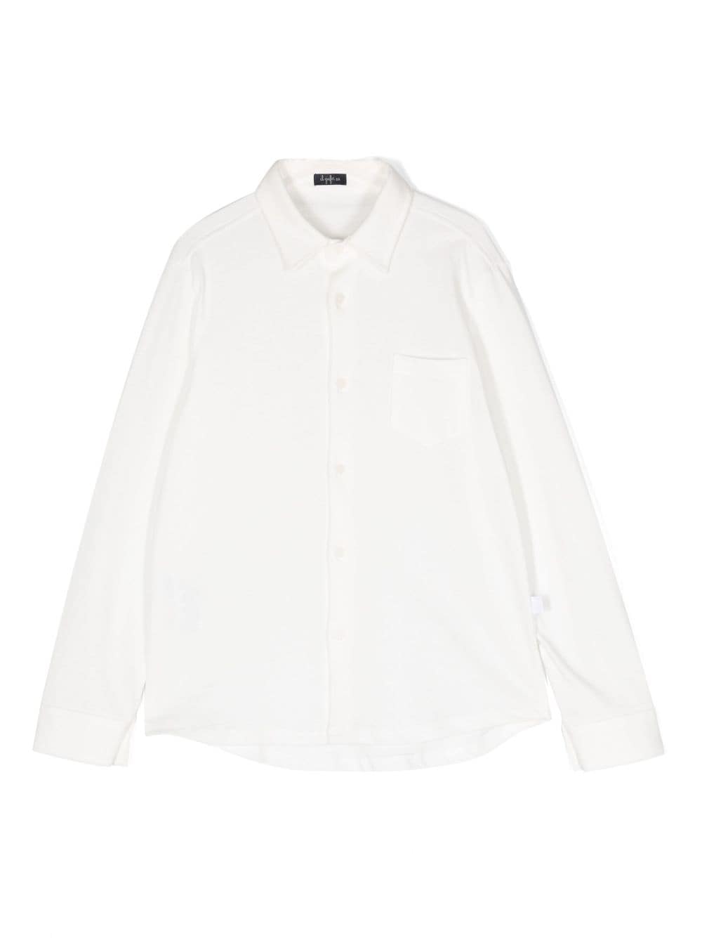 Il Gufo logo-patch cotton shirt - White von Il Gufo