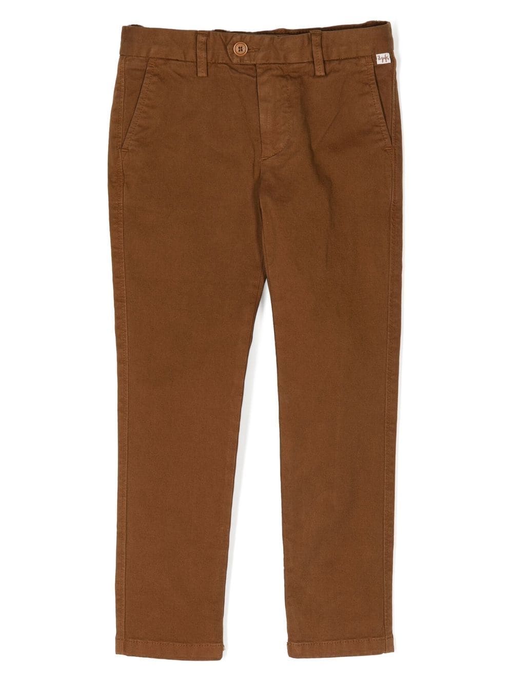 Il Gufo logo-patch straight-leg trousers - Brown von Il Gufo