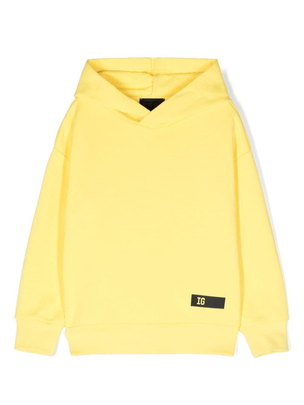 Il Gufo logo-print cotton hoodie - Yellow von Il Gufo