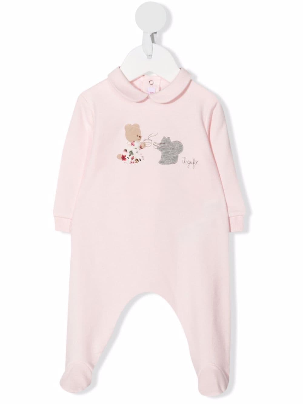 Il Gufo logo-print stretch-cotton babysuit - Pink von Il Gufo