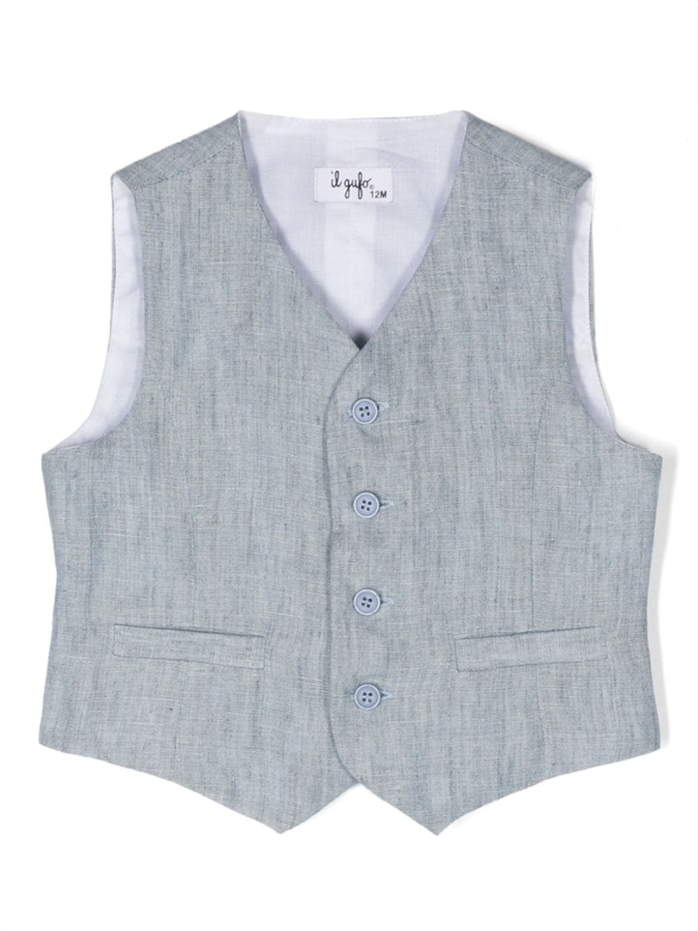 Il Gufo mélange linen waistcoat - Blue von Il Gufo